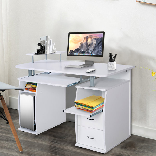 55 inch deals desk with shelves